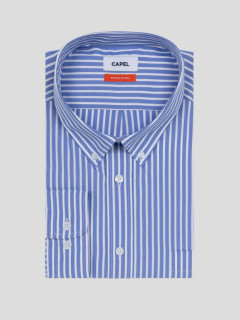 Chemise Rayee Ralph Double Retors Capel Grande Taille bleu homme grande taille - Capelstore