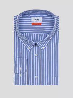 Chemise Rayee Ralph Double Retors Capel Grande Taille bleu homme grande taille - Capelstore