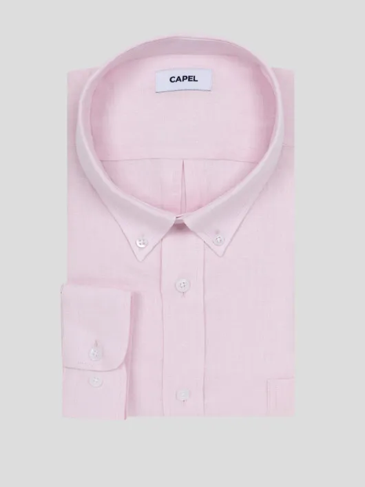 Chemise Ralph Lin Rose Capel Grande Taille rose homme grande taille - Capelstore