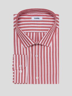 Chemise Max Rayures Capel Capel Grande Taille rouge homme grande taille - Capelstore