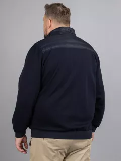 Sweat Zippe Mix Media Tommy Hilfiger Grande Taille marine homme grande taille - Capelstore