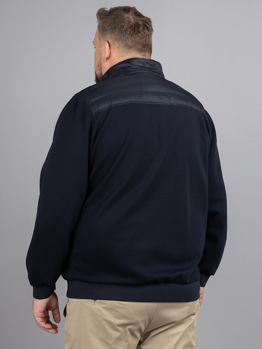 Sweat Zippe Mix Media Tommy Hilfiger Grande Taille marine homme grande taille - Capelstore