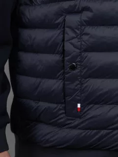 Sweat Zippe Mix Media Tommy Hilfiger Grande Taille marine homme grande taille - Capelstore