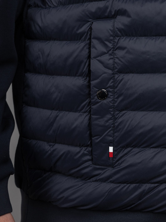 Sweat Zippe Mix Media Tommy Hilfiger Grande Taille marine homme grande taille - Capelstore