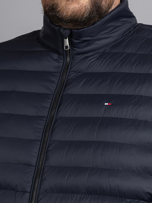 Sweat Zippe Mix Media Tommy Hilfiger Grande Taille marine homme grande taille - Capelstore