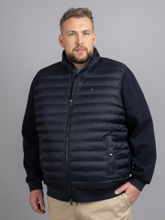 Sweat Zippe Mix Media Tommy Hilfiger Grande Taille marine homme grande taille - Capelstore