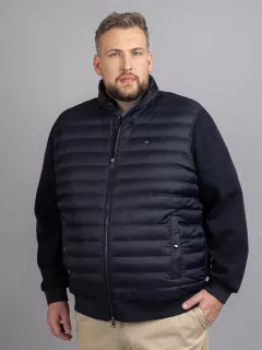 Sweat Zippe Mix Media Tommy Hilfiger Grande Taille marine homme grande taille - Capelstore