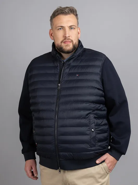 Sweat Zippe Mix Media Tommy Hilfiger Grande Taille marine homme grande taille - Capelstore