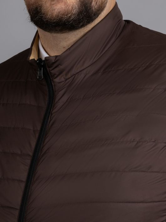 Gilet Reversible Sans Manches Co. Privee Capel Grande Taille marron/camel homme grande taille - Capelstore