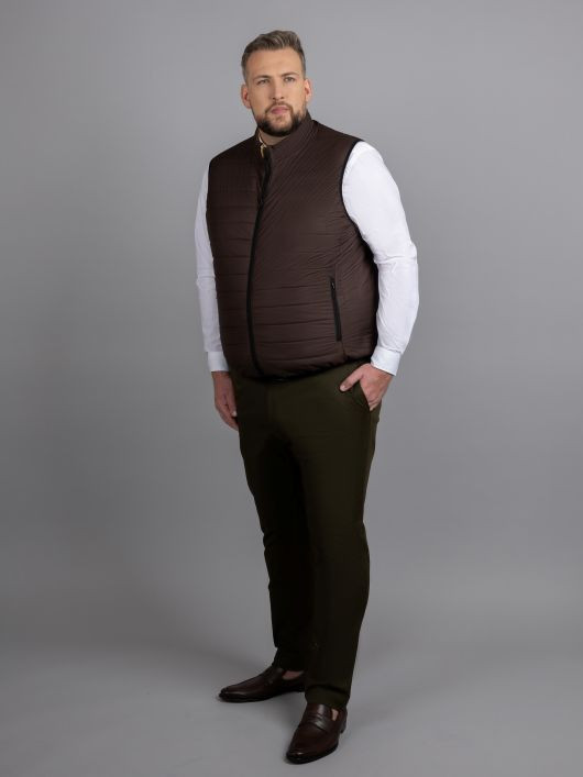 Gilet Reversible Sans Manches Co. Privee Capel Grande Taille marron/camel homme grande taille - Capelstore
