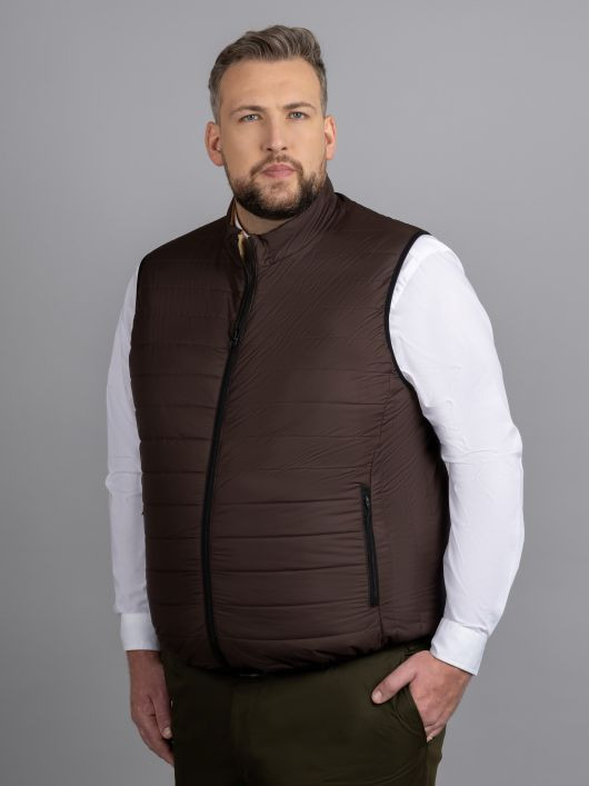 Gilet Reversible Sans Manches Co. Privee Capel Grande Taille marron/camel homme grande taille - Capelstore