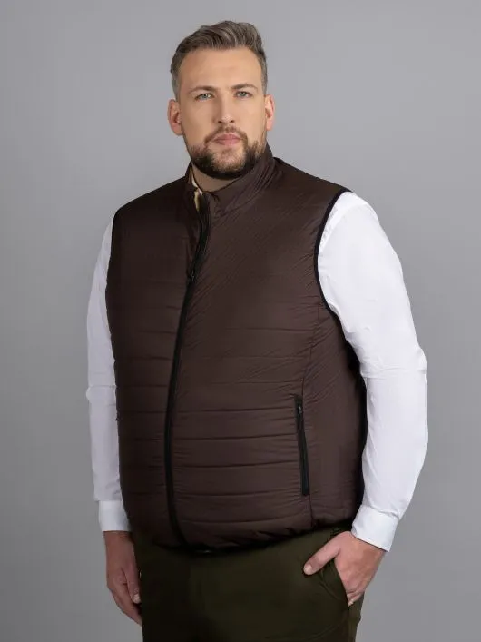 Gilet Reversible Sans Manches Co. Privee Capel Grande Taille marron/camel homme grande taille - Capelstore