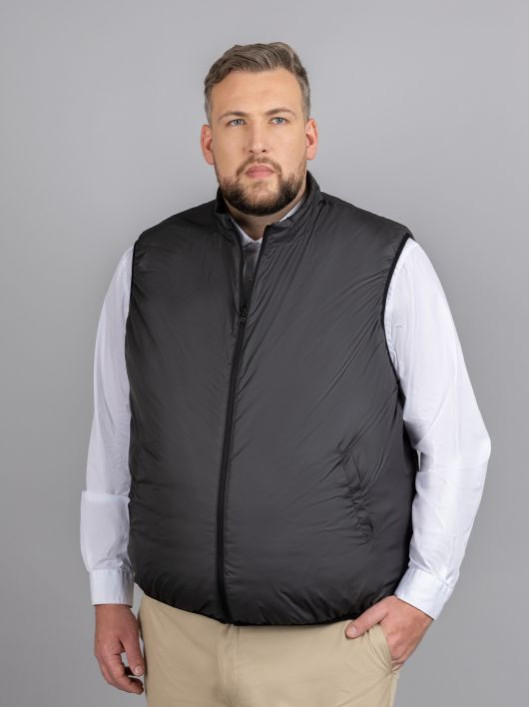 Gilet Sans Manches Reversible Co. Privee Capel Grande Taille noir homme grande taille - Capelstore