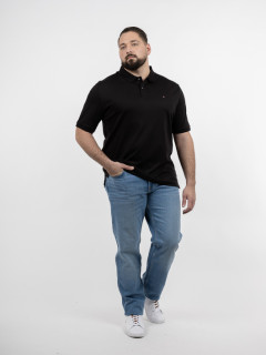 Polo Noir Tommy Hilfiger Grande Taille noir homme grande taille - Capelstore