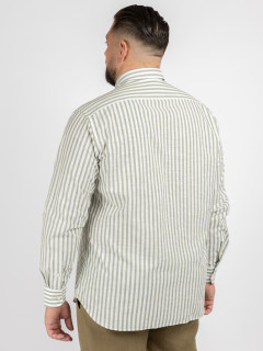 Chemise Rayee Paul & Shark Grande Taille blanc/kaki homme grande taille - Capelstore