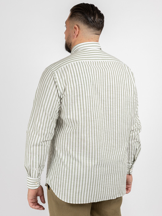 Chemise Rayee Paul & Shark Grande Taille blanc/kaki homme grande taille - Capelstore
