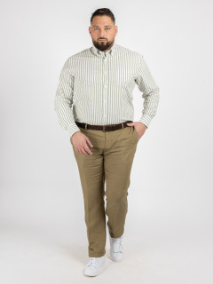 Chemise Rayee Paul & Shark Grande Taille blanc/kaki homme grande taille - Capelstore