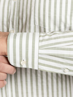 Chemise Rayee Paul & Shark Grande Taille blanc/kaki homme grande taille - Capelstore