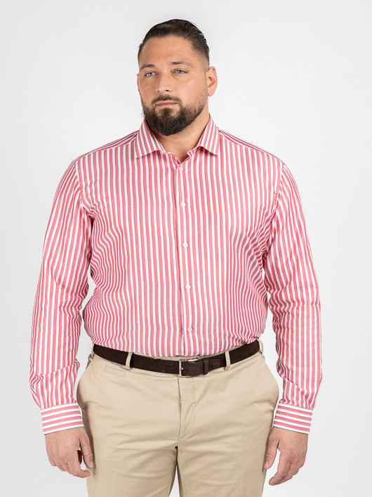 Chemise Max Rayures Capel Capel Grande Taille rouge homme grande taille - Capelstore