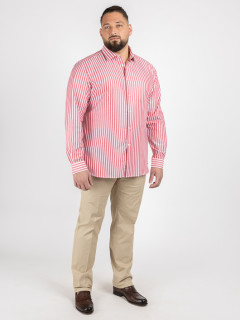 Chemise Max Rayures Capel Capel Grande Taille rouge homme grande taille - Capelstore