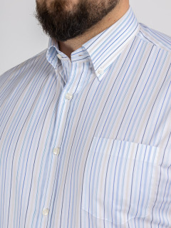 Chemise Rayee Paul & Shark Grande Taille blanc/bleu/beige homme grande taille - Capelstore