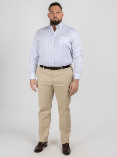 Chemise Rayee Paul & Shark Grande Taille blanc/bleu/beige homme grande taille - Capelstore