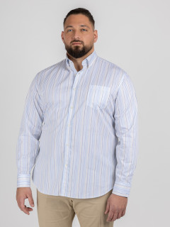 Chemise Rayee Paul & Shark Grande Taille blanc/bleu/beige homme grande taille - Capelstore