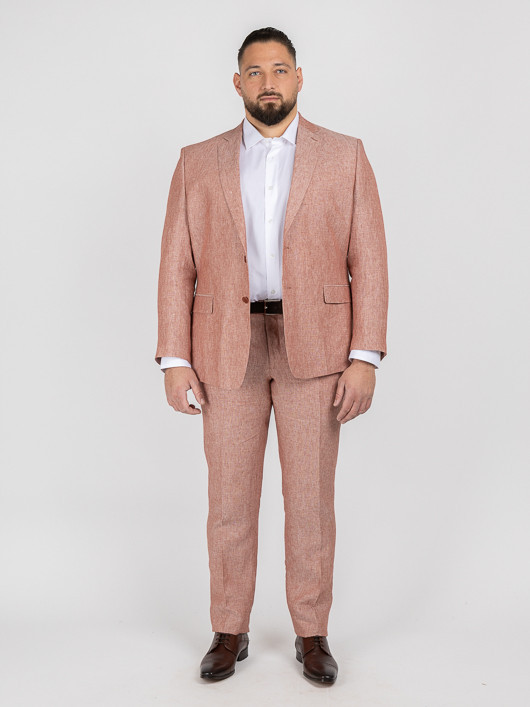 Pantalon Terracotta Lin Capel Grande Taille terracotta homme grande taille - Capelstore