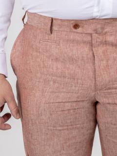Pantalon Terracotta Lin Capel Grande Taille terracotta homme grande taille - Capelstore