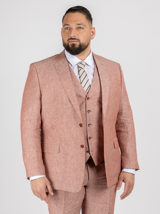 Veste Terracotta En Lin Capel Grande Taille terracotta homme grande taille - Capelstore