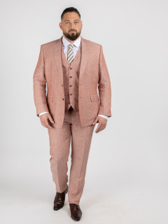 Veste Terracotta En Lin Capel Grande Taille terracotta homme grande taille - Capelstore