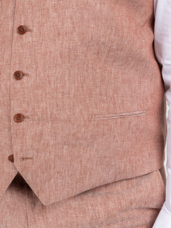 Gilet Terracotta En Lin Capel Grande Taille terracotta homme grande taille - Capelstore