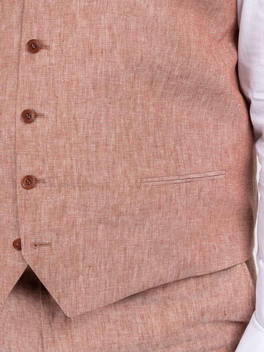 Gilet Terracotta En Lin Capel Grande Taille terracotta homme grande taille - Capelstore