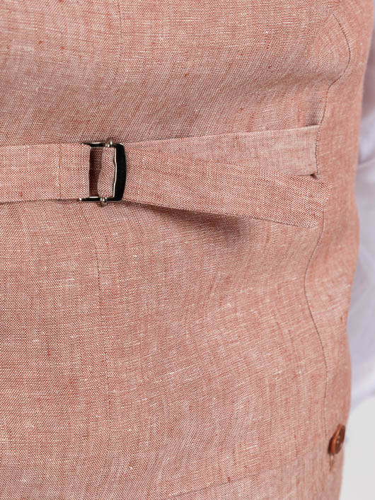 Gilet Terracotta En Lin Capel Grande Taille terracotta homme grande taille - Capelstore
