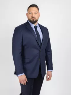 Veste Texturee Collect. Privee Capel Tissu Loro Piana marine homme grande taille - Capelstore