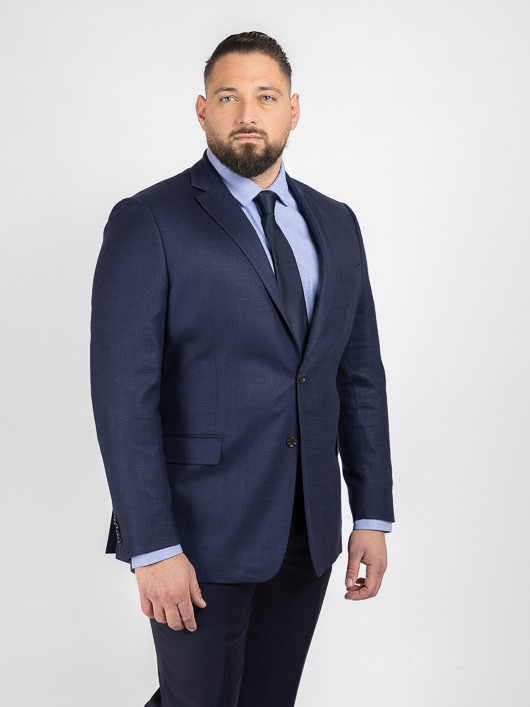 Veste Texturee Collect. Privee Capel Tissu Loro Piana marine homme grande taille - Capelstore