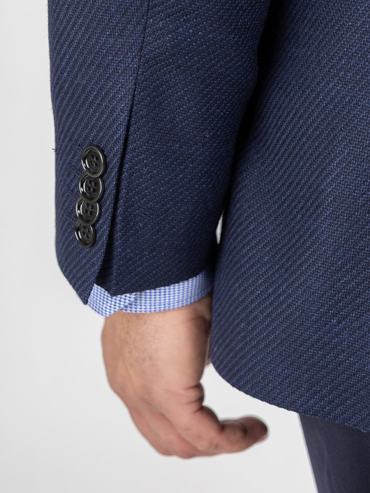Veste Texturee Collect. Privee Capel Tissu Loro Piana marine homme grande taille - Capelstore