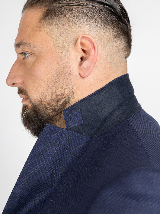 Veste Texturee Collect. Privee Capel Tissu Loro Piana marine homme grande taille - Capelstore