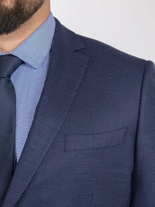 Veste Texturee Collect. Privee Capel Tissu Loro Piana marine homme grande taille - Capelstore