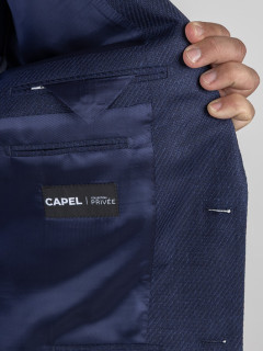 Veste Texturee Collect. Privee Capel Tissu Loro Piana marine homme grande taille - Capelstore