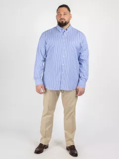 Chemise Rayee Ralph Double Retors Capel Grande Taille bleu homme grande taille - Capelstore