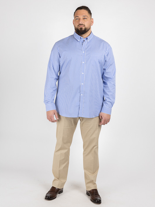 Chemise Rayee Ralph Double Retors Capel Grande Taille bleu homme grande taille - Capelstore
