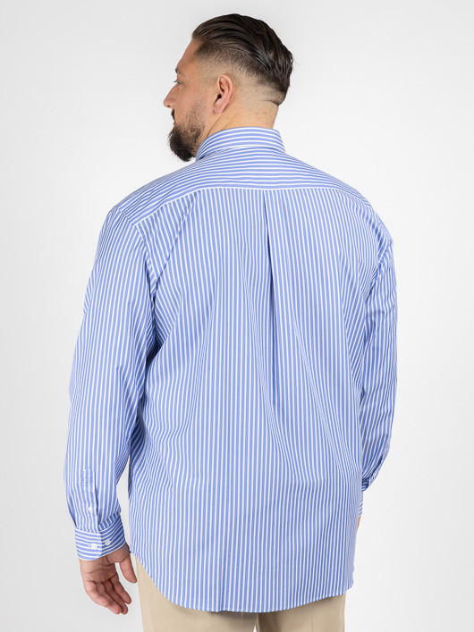 Chemise Rayee Ralph Double Retors Capel Grande Taille bleu homme grande taille - Capelstore