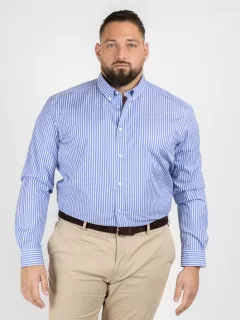 Chemise Rayee Ralph Double Retors Capel Grande Taille bleu homme grande taille - Capelstore