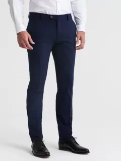 Pantalon de ville auto défroissable mi saison marine homme grande taille | Capel
