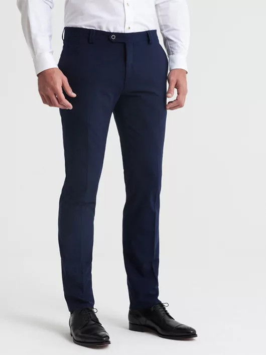 Pantalon de ville auto défroissable mi saison marine homme grande taille | Capel