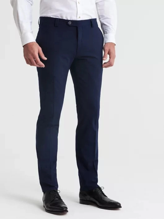 Pantalon de ville auto défroissable mi saison marine homme grande taille | Capel