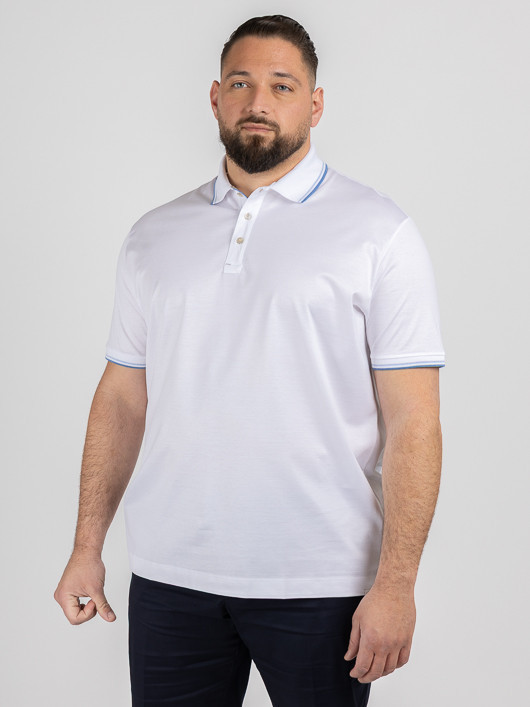 Polo Mercerise Blanc Paul & Shark Grande Taille blanc homme grande taille - Capelstore