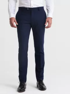 Pantalon de ville auto défroissable mi saison marine homme grande taille | Capel