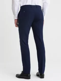Pantalon de ville auto défroissable mi saison marine homme grande taille | Capel